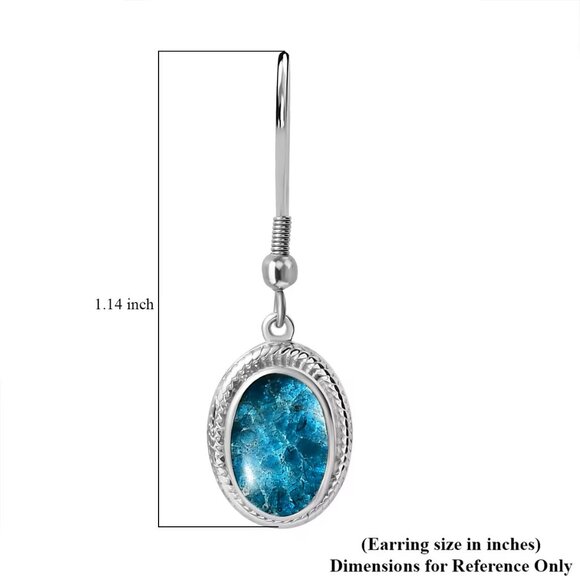 Matrix Neon Apatite Dangle Earrings - Picture 5 of 7